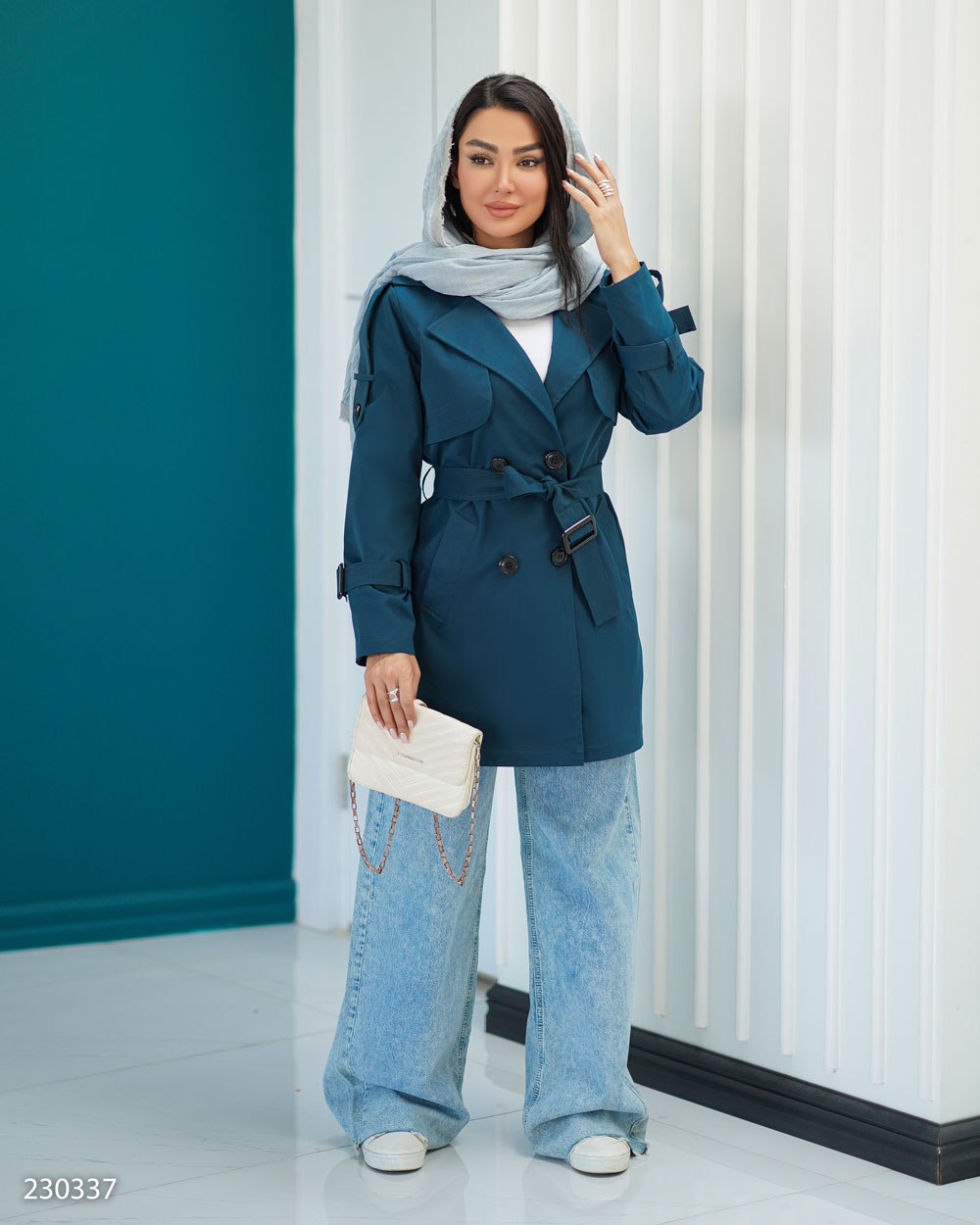 بارانی یقه انگلیسی زنانه