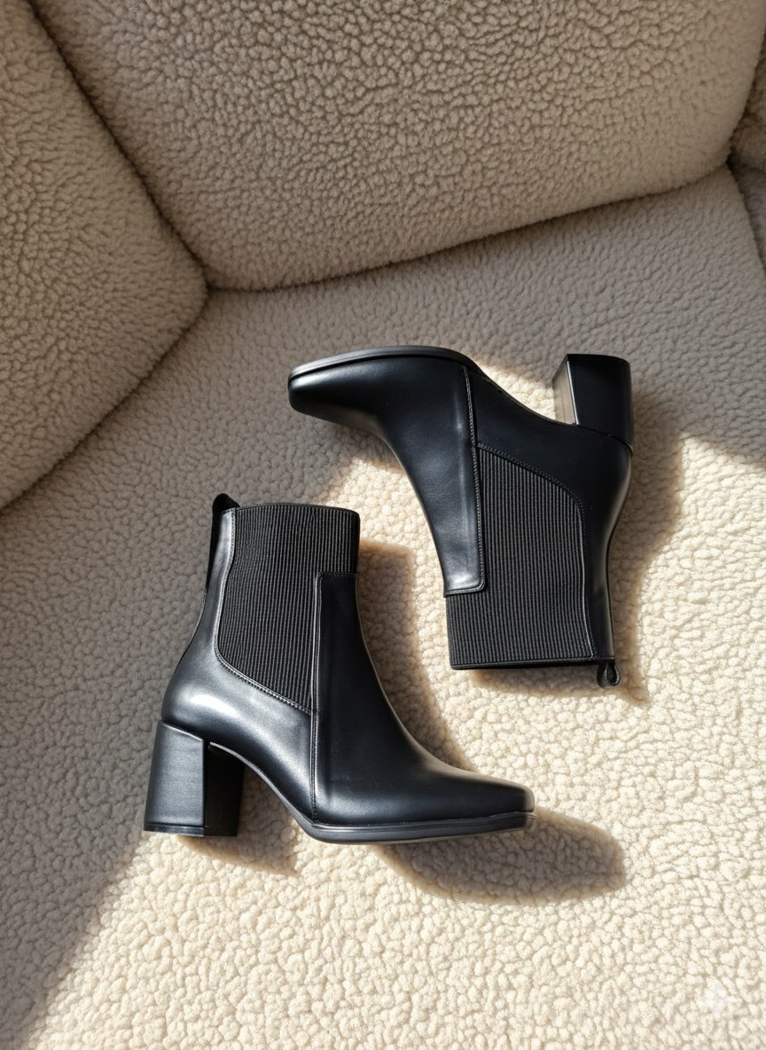 نیم بوت مشکی پاشنه دار