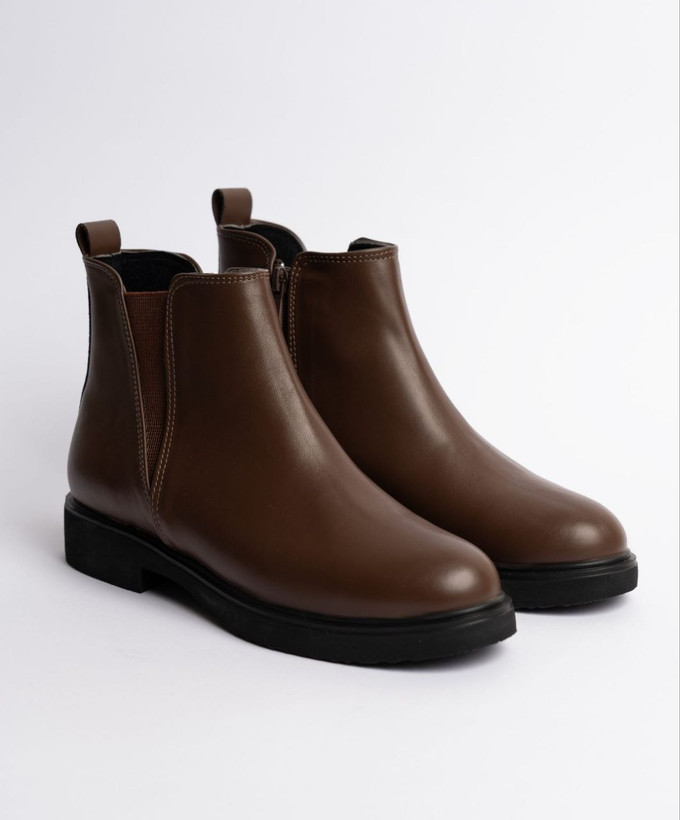 نیم بوت قهوه ای دخترانه