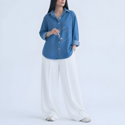 شومیز زنانه جین مدل دلارا سایز ۳۸ تا ۴۸ ضمانت اصالت کالا