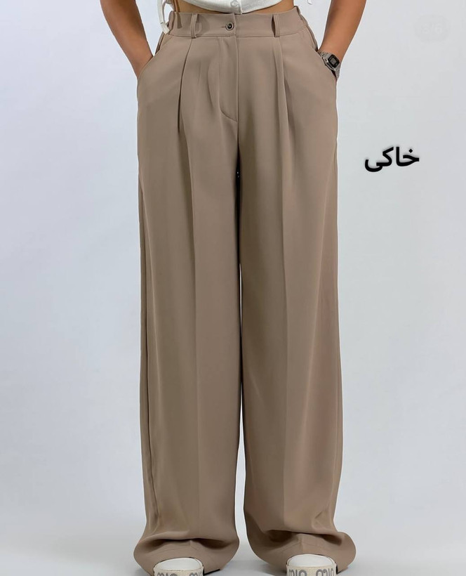 شلوار بگ پارچه ایی زنانه کرپ مورگان مدل فیدان سایز L تا 3XL ضمانت اصالت کالا