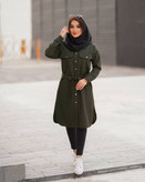 مانتو بلند زنانه دانشجویی اداری دیپلمات مدل افشونی سایز فری تا ۴۴ ضمانت اصالت کالا